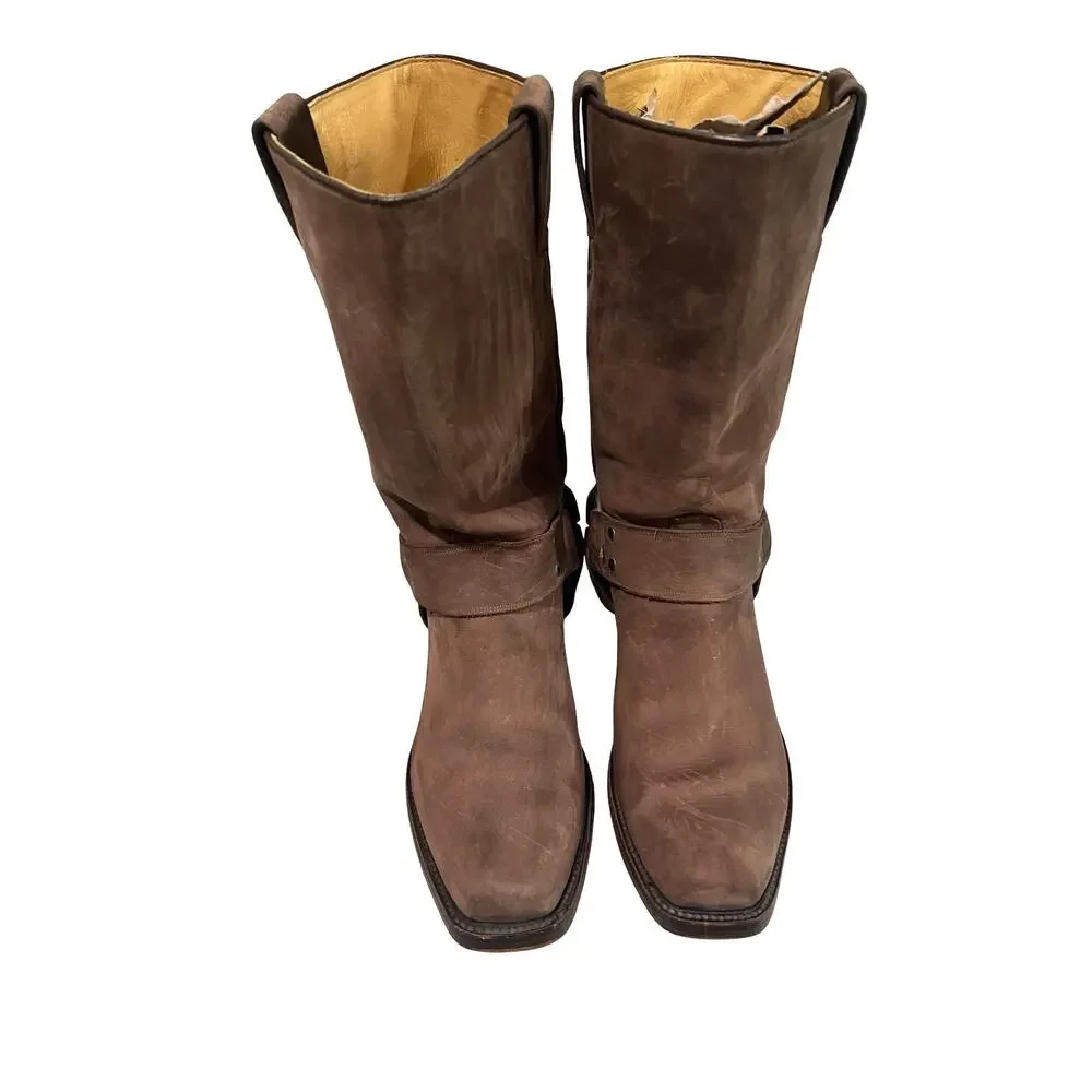 Tony Mora 1195 Men’s EU 42 Brown Leather Harness Biker Western Boots Spain